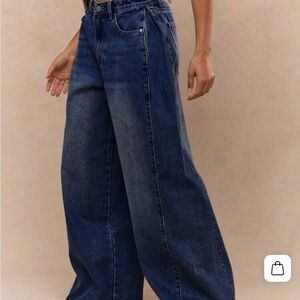 Missguided Dark Blue Flare Jeans